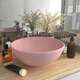 Luksuzni okrugli umivaonik mat ružičasti 32 5 x 14 cm keramički