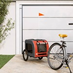 Prikolica za bicikl za pse narančasto-siva od tkanine i željeza