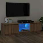 TV ormarić s LED svjetlima boja smeđeg hrasta 140x40x35 5 cm