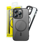 Baseus Glitter Magnetic Case za iPhone 14 Pro Max (crna) + kaljeno staklo + set za čišćenje