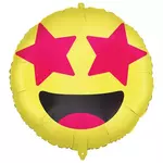 Emoji folija balon – Nasmejano lice sa zvjezdanim očima 46cm
