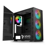 Savio Obudowa X1 ARGB kućište, crno, midi, ATX, mATX, EATX