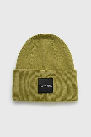 Pamučna kapa Calvin Klein boja: zelena