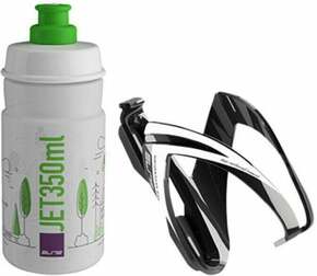 Elite Cycling CEO Bottle Cage + Jet Bottle Kit Black Glossy/Clear Green 350 ml Biciklistička boca