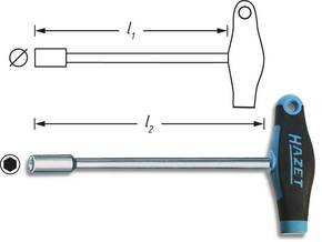 Radionički nasadni odvijač Hazet veličina ključa (metrički): 6 mm duljina oštrice: 230 mm