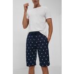 Kratki doljnji dio pidžame Polo Ralph Lauren za muškarce, boja: tamno plava - mornarsko plava. Pidžama kratke hlače iz kolekcije Polo Ralph Lauren. Model izrađen od pletenine s uzorkom.