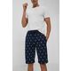 Kratki doljnji dio pidžame Polo Ralph Lauren za muškarce, boja: tamno plava - mornarsko plava. Pidžama kratke hlače iz kolekcije Polo Ralph Lauren. Model izrađen od pletenine s uzorkom.