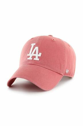 Pamučna kapa sa šiltom 47brand MLB Los Angeles Dodgers boja: ružičasta