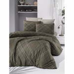 Smeđa pamučna posteljina za bračni krevet 200x200 cm Briana – Mijolnir
