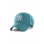 Pamučna kapa sa šiltom 47brand Mlb New York Yankees boja: zelena, s aplikacijom - zelena. Kapa sa šiltom u stilu baseball iz kolekcije 47brand. Model izrađen od tkanine s aplikacijom.