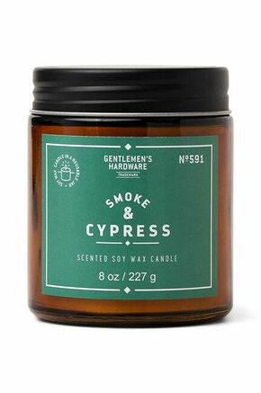 Mirisna svijeća od sojinog voska Gentelmen's Hardware Smoke &amp; Cypress 227 g - šarena. Mirisna svijeća iz kolekcije Gentelmen's Hardware. Model izrađen od stakla i metala.