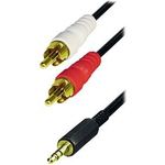 Transmedia Cable 2x RCA-plug - 3,5 mm stereo gold plugs, 1,5m TRN-A49-GL
