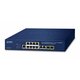PLANET IPv4/IPv6, 8-Port Managed Upravljano L2/L4 Gigabit Ethernet (10/100/1000) Podrška za napajanje putem Etherneta (PoE) 1U Plavo