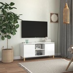 TV ormarić s drvenim nogama sjajni bijeli 103 5x35x50 cm