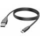 Hama USB kabel za punjenje USB 2.0 USB-A utikač, USB-C® utikač 3 m crna 00201597