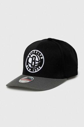 Kapa sa šiltom s dodatkom vune Mitchell&amp;Ness Brooklyn Nets boja: crna