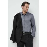 Košulja BOSS za muškarce, boja: siva, regular, s klasičnim ovratnikom - siva. Košulja iz kolekcije BOSS. Model izrađen od lagane tkanine. Ima klasični ovratnik. Visokokvalitetni, udobni materijal.
