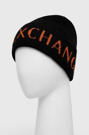 Kapa s dodatkom vune Armani Exchange boja: crna