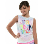 Majica kratkih rukava za djevojčice Lucky in Love Novelty Print Crafty Scribble Tie Back Tank Girls - multicolor