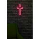 Ukrasna plastična LED rasvjeta, Cross Sign - Pink