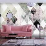 Samoljepljiva foto tapeta - Rhombic Chessboard (Pink) 343x245