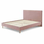 Ružičasti bračni krevet Bobochic Paris Anja Light, 160 x 200 cm