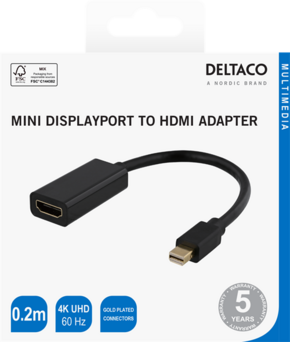DELTACO HDMI - miniDisplayPort adapter