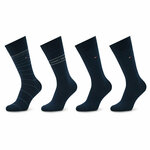 Set od 4 para muških visokih čarapa Tommy Hilfiger 701220146 Navy 001