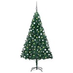 vidaXL Umjetno božićno drvce LED sa setom kuglica zeleno 180 cm PVC