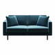 Plava baršunasti sofa 167 cm Kobo – MESONICA
