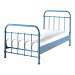 Plavi metalni dječji krevet Vipack New York, 90 x 200 cm