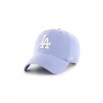 Pamučna kapa sa šiltom 47brand MLB Los Angeles Dodgers boja: ljubičasta, s aplikacijom - ljubičasta. Kapa sa šiltom u stilu baseball iz kolekcije 47brand. Model izrađen od tkanine s aplikacijom.