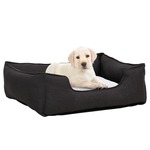vidaXL Krevet za pse tamnosivo-bijeli 85,5x70x23 cm flis izgled platna