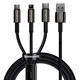 USB kabel 3u1 Baseus Tungsten Gold, USB na micro USB / USB-C / Lightning, 3.5A, 1.5m (crni)