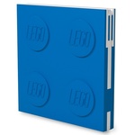 Plava četvrtasta bilježnica s gel kemijskom olovkom LEGO®, 15,9 x 15,9 cm