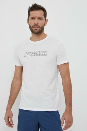 Hummel Tehnička sportska majica svijetlosmeđa / crna / bijela