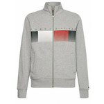 Muška sportski pulover Tommy Hilfiger Logo Full Zip Mock Neck - light grey heather