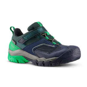 Cipele za planinarenje Crossrock vodootporne s čičak-trakom dječje zelene