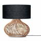 Crna/u prirodnoj boji stolna lampa s tekstilnim sjenilom (visina 60 cm) Kalahari – Good&amp;Mojo