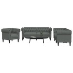 3-dijelni set sofa tamnosivi od tkanine