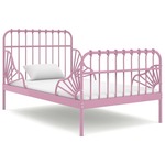 Produživi okvir za krevet ružičasti metalni 80 x 130/200 cm