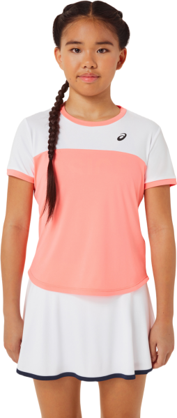 Majica kratkih rukava za djevojčice Asics Tennis Short Sleeve Top - guava/brilliant white