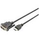 Digitus adapterski kabel DVI-D 18+1-polni utikač, HDMI A utikač 3 m crna DB-330300-030-S HDMI kabel