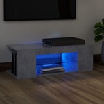 vidaXL TV ormarić s LED svjetlima siva boja betona 90 x 39 x 30 cm