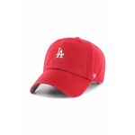 Kapa 47brand Los Angeles Dodgers boja: crvena, s aplikacijom - crvena. Kapa sa šiltom u stilu baseball iz kolekcije 47brand. Model izrađen od glatkog materijala s umecima.