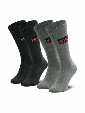 Set od 2 para unisex visokih čarapa Levi's® 37157-0554 Middle Grey Melange/Anthracite