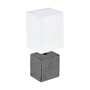 EGLO 99333 | Mataro-1 Eglo stolna svjetiljka 30cm sa prekidačem na kablu 1x E14 antik crno
