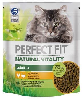 Perfect Fit Natural Vitality Adult 1+ suha hrana za mačke s piletinom i puretinom 650 g