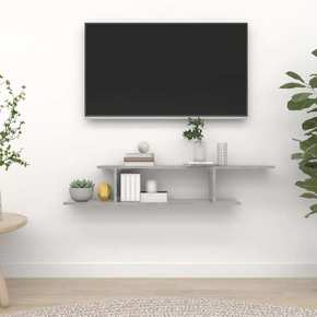VidaXL Zidna TV polica siva boja betona 125 x 18 x 23 cm od iverice