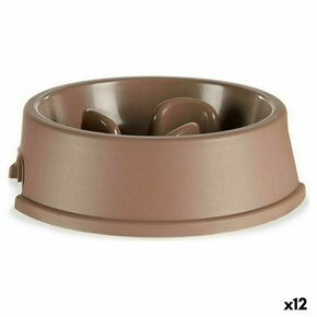 Slow Eating Food Bowl for Pets Beige Plastic (27 x 7